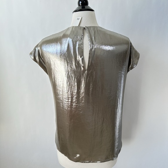 NWT Banana Republic Maxime Metallic Top SMALL Champagne Gold Relaxed‎ Lined - Picture 5 of 11